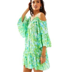 Lilly Pulitzer Green and Blue Patterned Dress